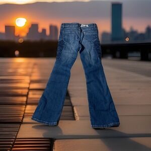 Akdmks Jeans Boot Cut Women's Size 29 Skinny Boho Hippie  Blue‎ Denim